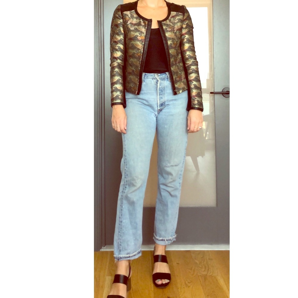 Scotch & Soda Glitzy Blazer w/Leather Detail 🎉